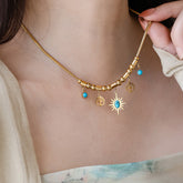 Elegant Necklace with Turquoise Charms